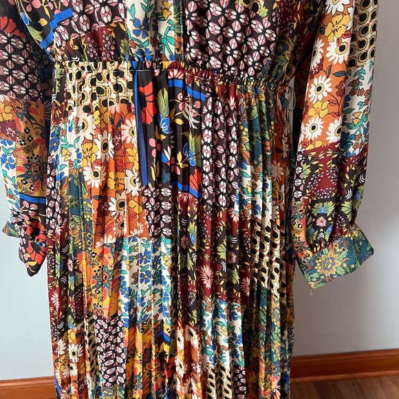 Emma & Michele Multicolor Floral Maxi Dress with pleated skirt vintage inspired - Picture 3 of 14